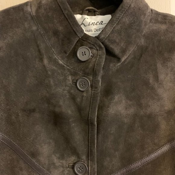 Linea by Louis Dell'Olio Size M Brown Lather and Suede jacket Zip Long Sleeve - Picture 8 of 8